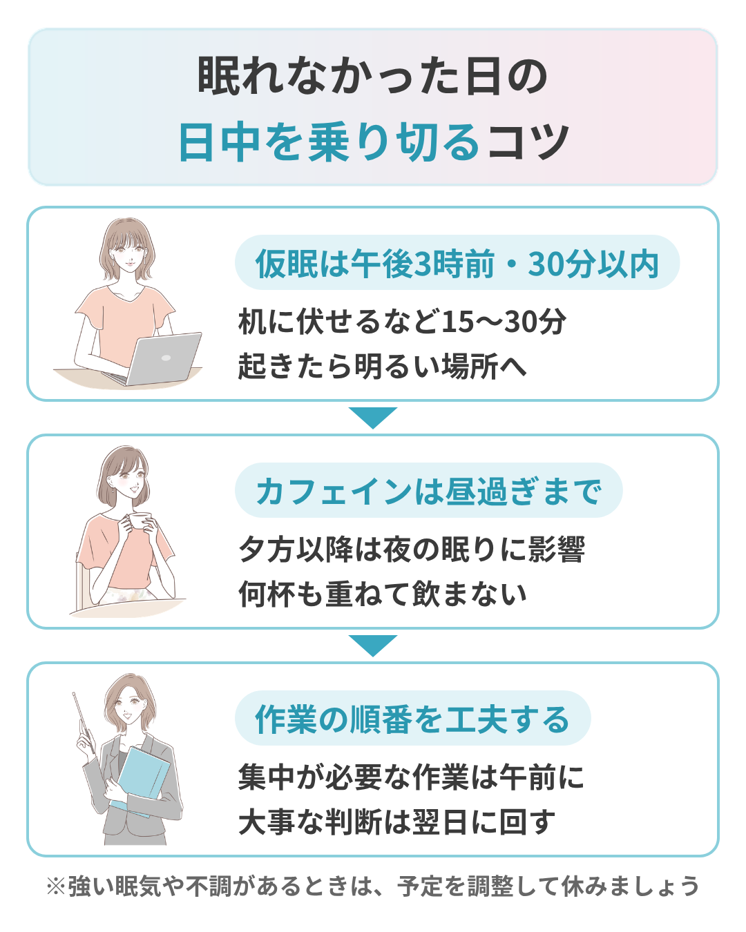 眠れなかった日の日中を乗り切るコツ
