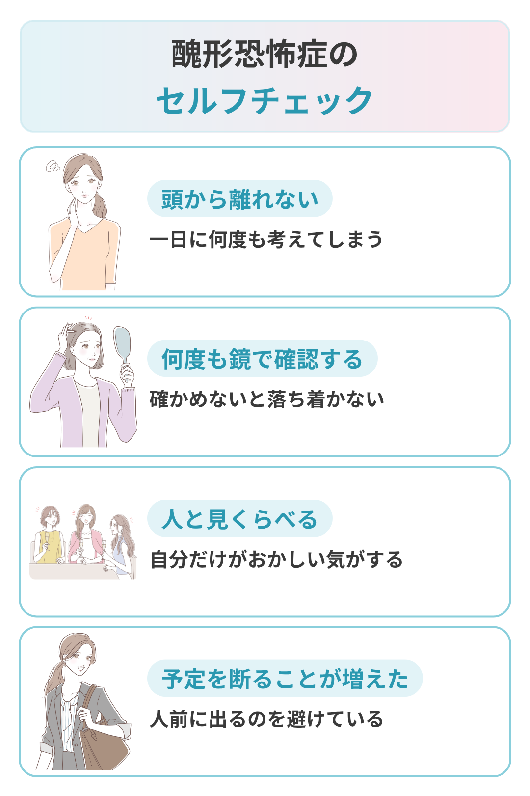 醜形恐怖症のセルフチェック